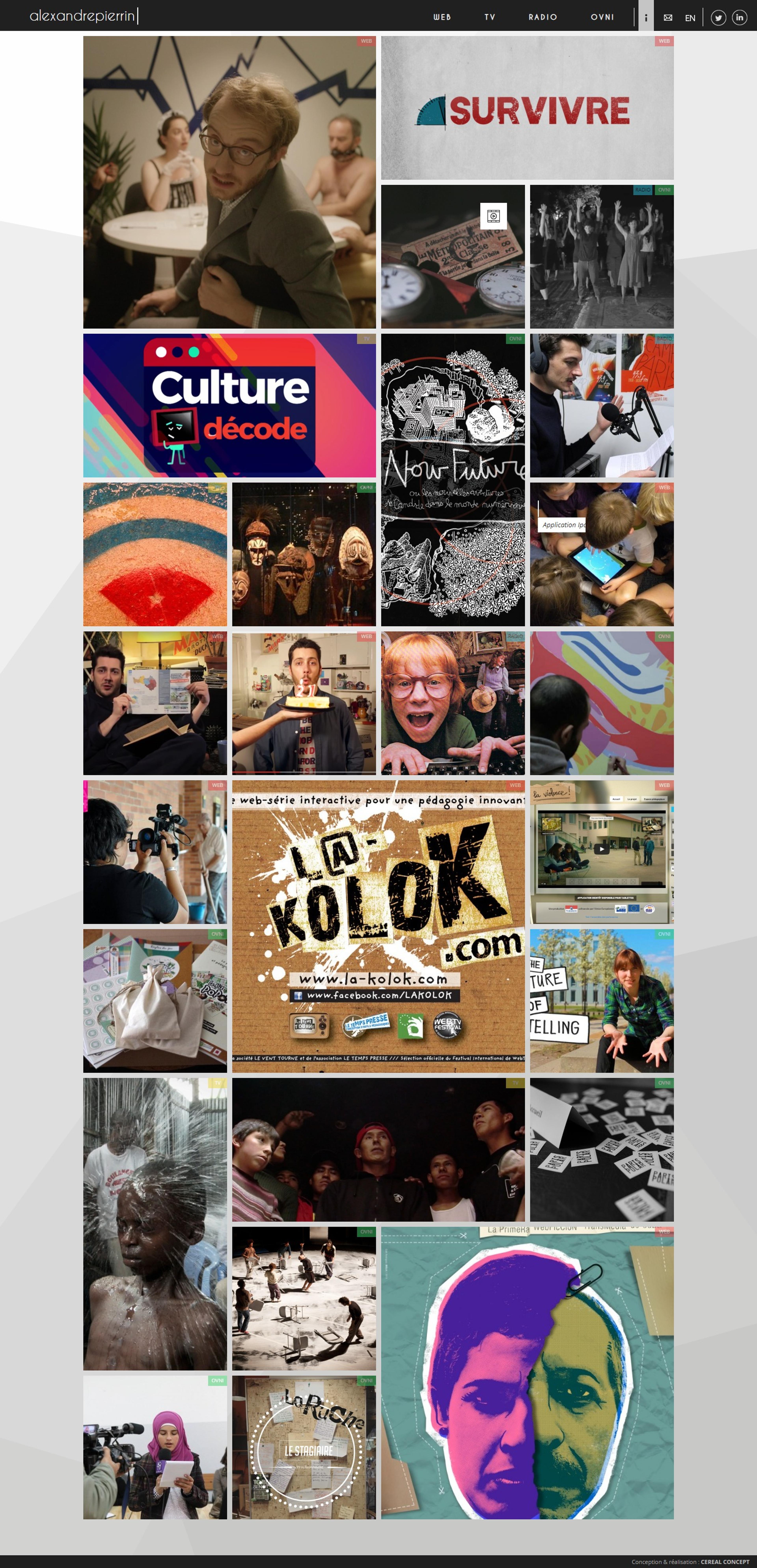 Capture du site Alexandre Pierrin