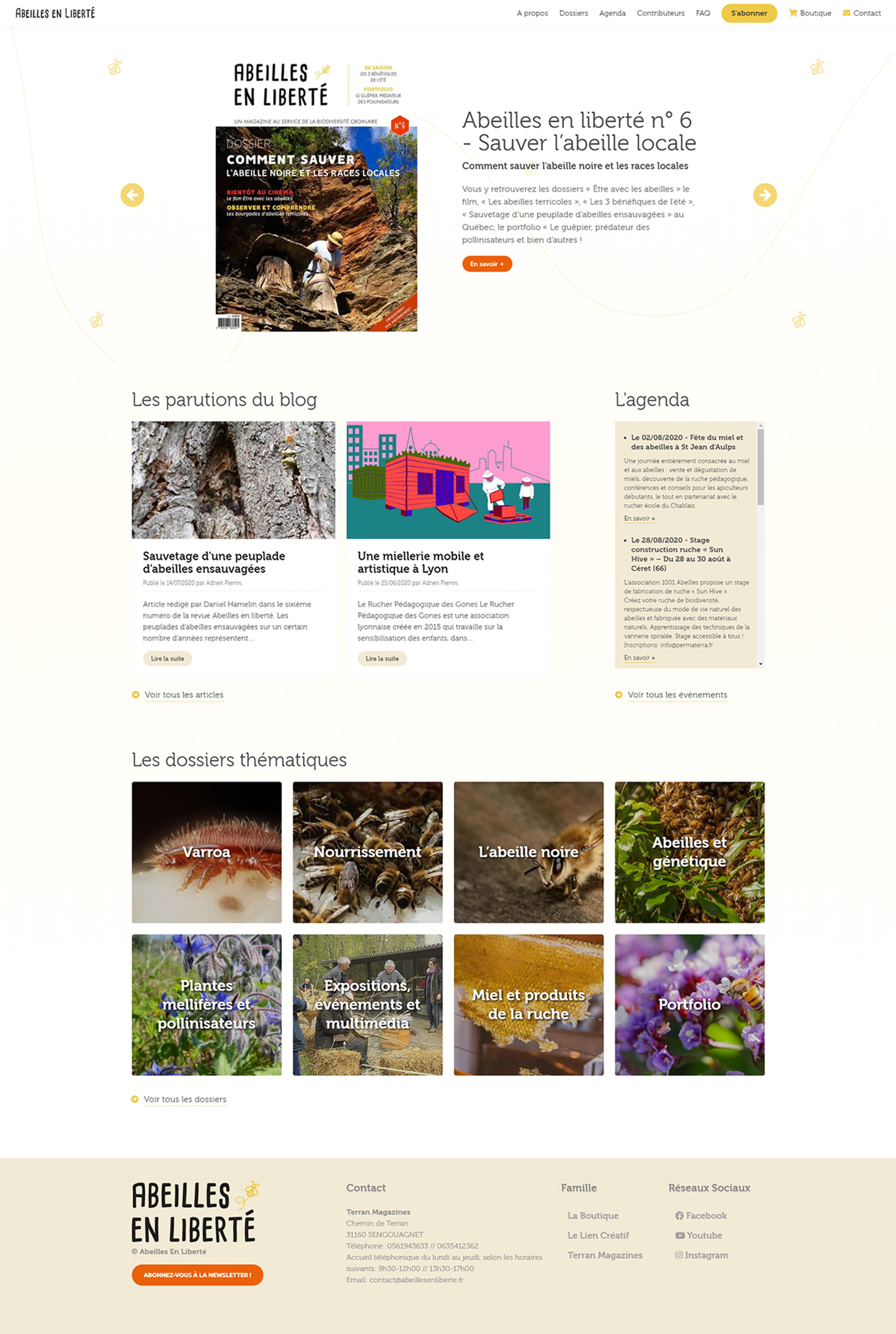 Capture du site Abeilles en Liberté