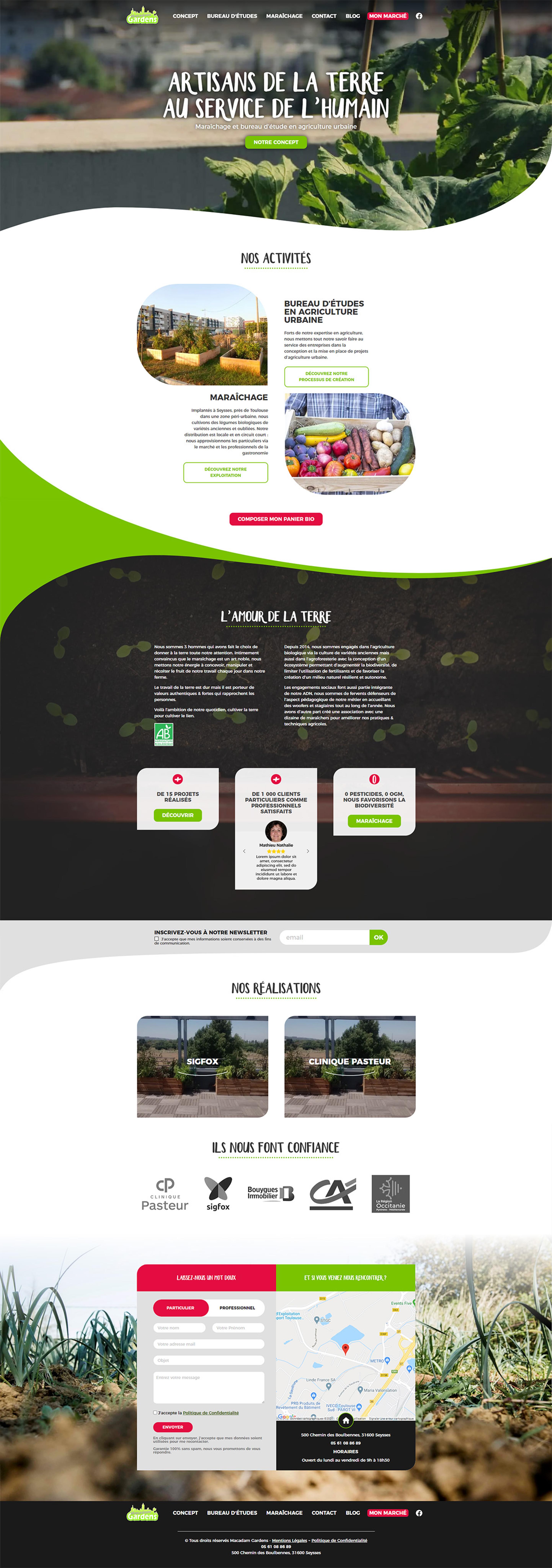 Capture du site Macadam Gardens