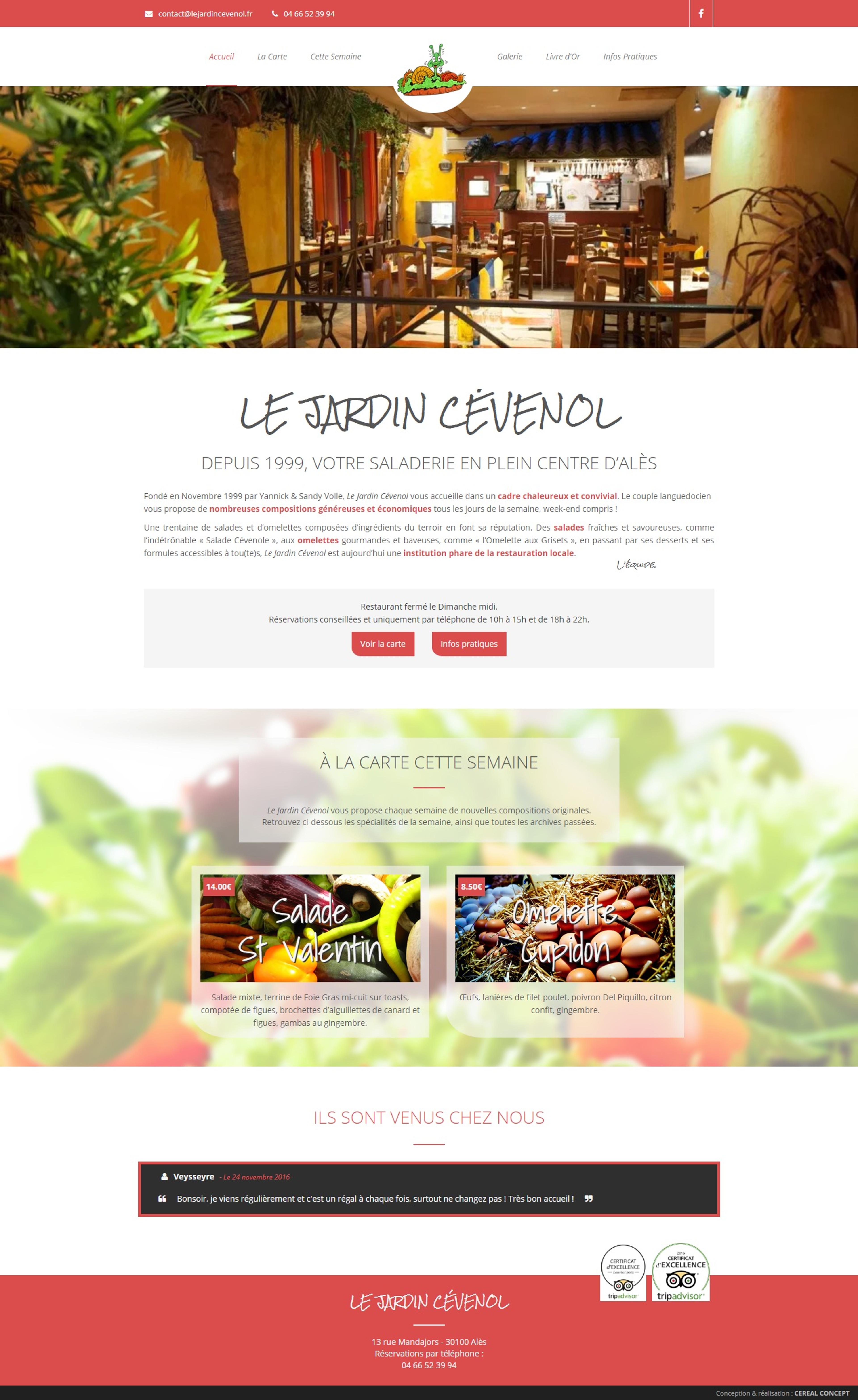 Capture du site Le Jardin Cévenol