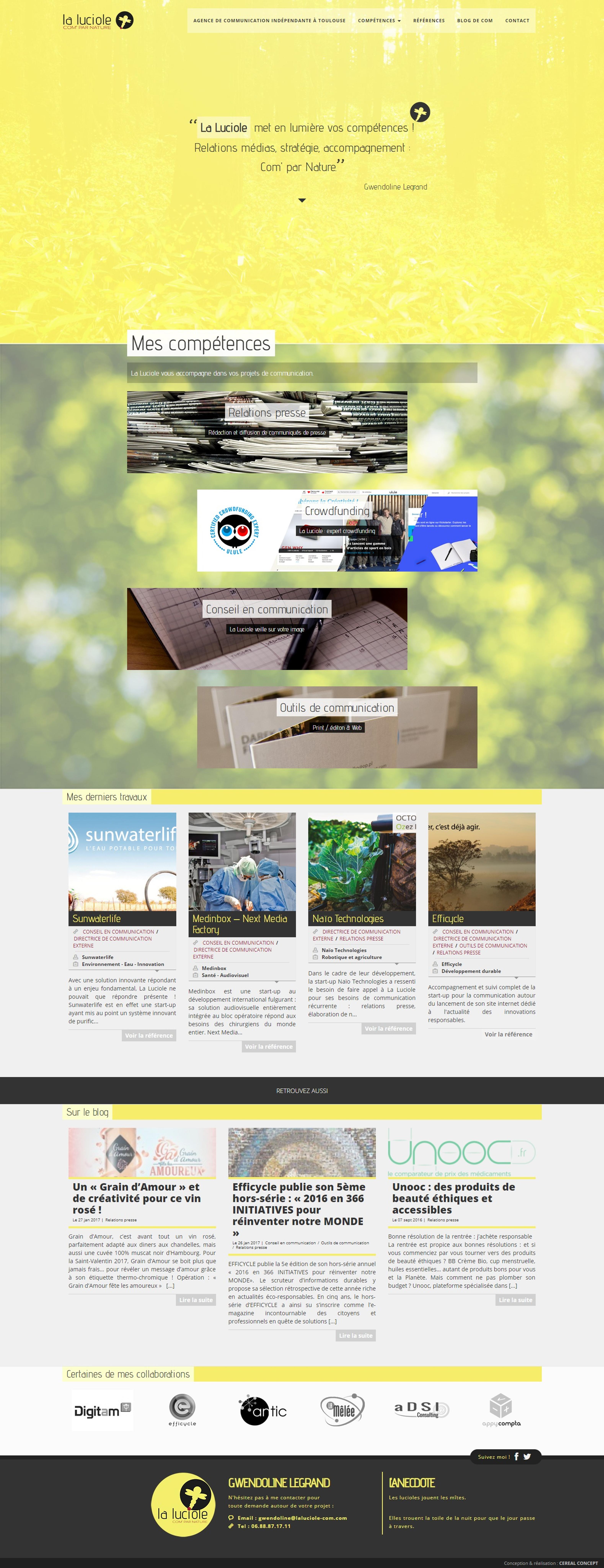 Capture du site La Luciole