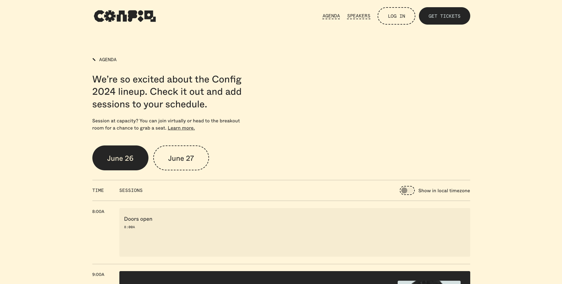 a screenshot of a website that says we 're so excited about the config 2024 lineup