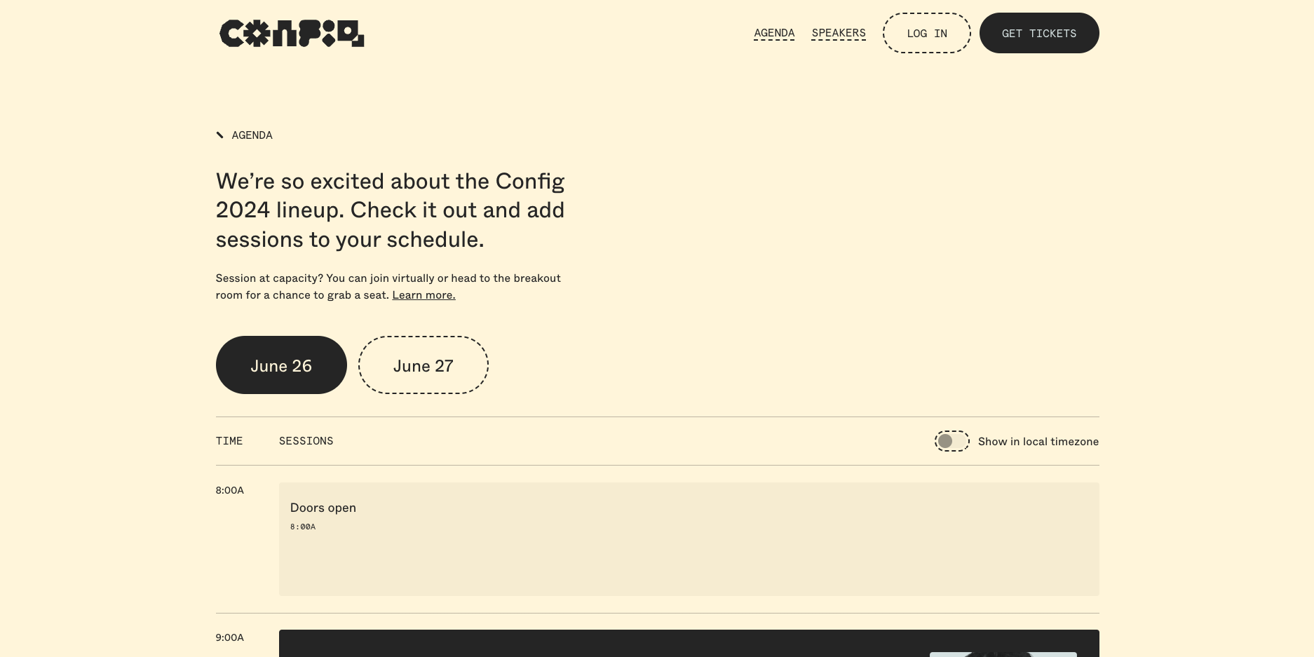 a screenshot of a website that says we 're so excited about the config 2024 lineup