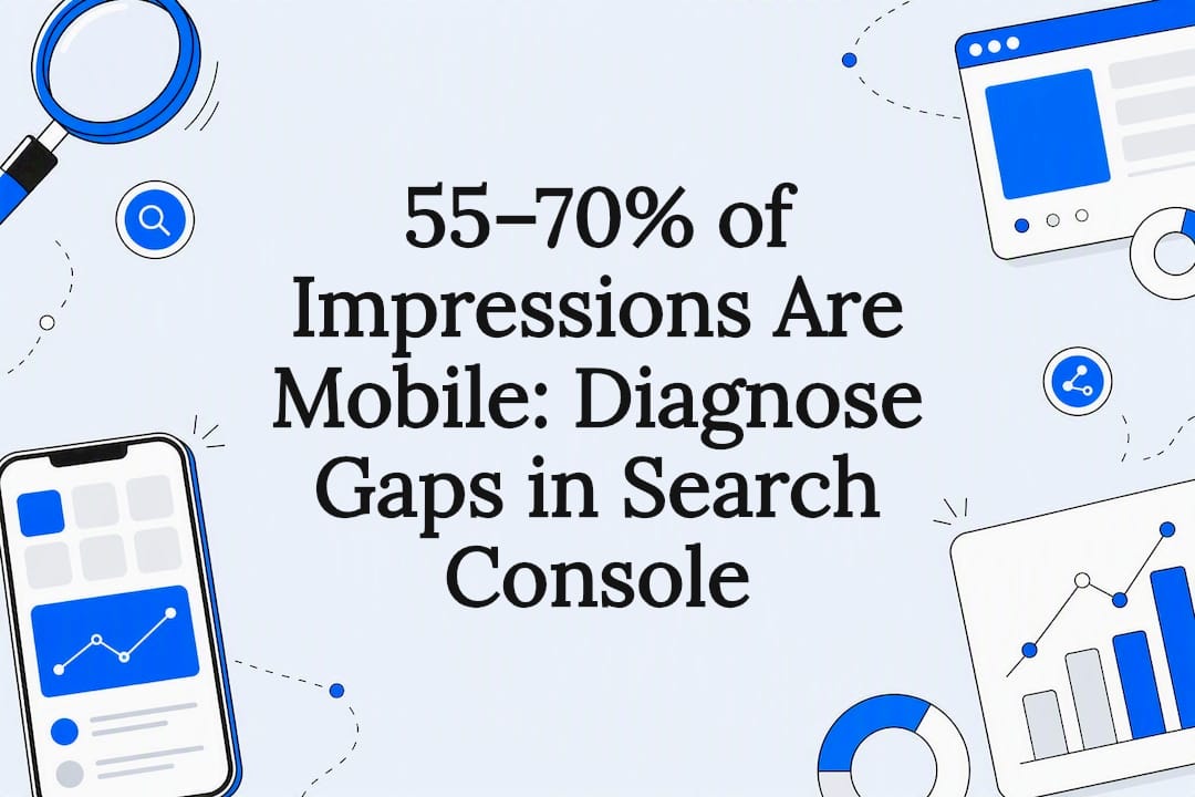 55–70% of Impressions Are Mobile: Diagnose Gaps in Search Console