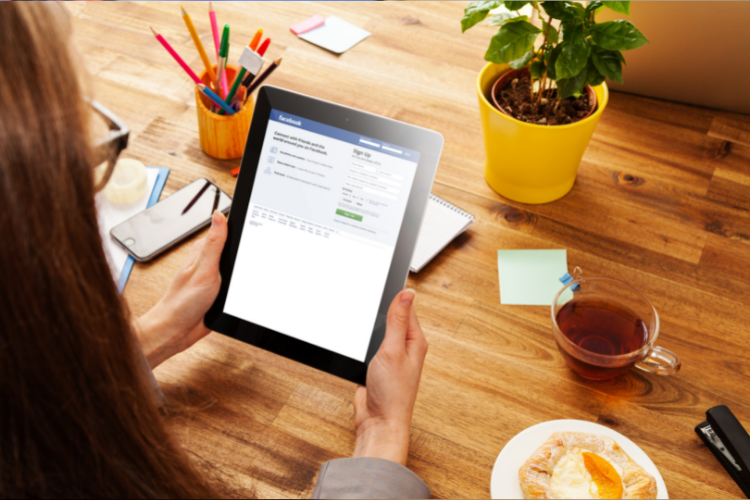 Someone looking at Facebook