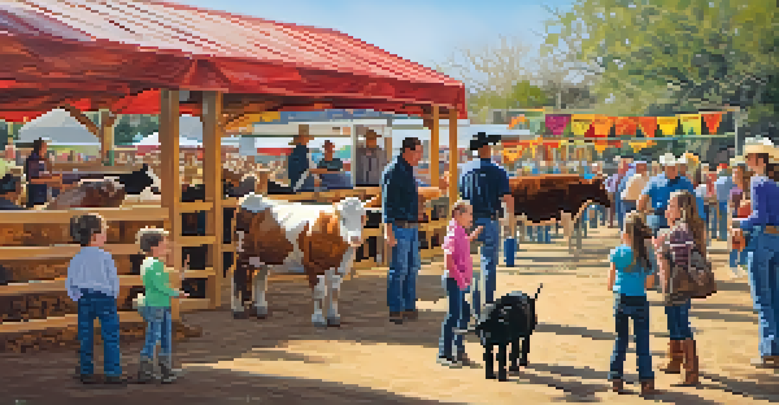 Children joyfully interacting with farm animals at a petting zoo during the San Antonio Stock Show & Rodeo.