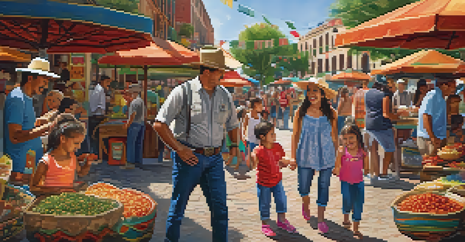 A family engaging in fun activities at Market Square, with children having their faces painted and colorful decorations around.