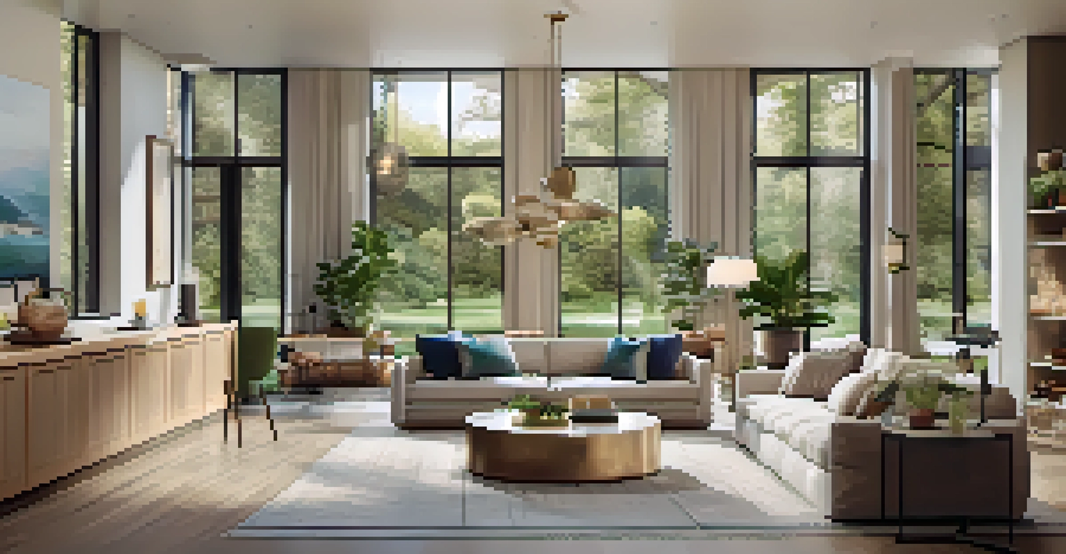 A bright and spacious open-concept living area with a modern kitchen, dining area, and cozy living room filled with natural light.