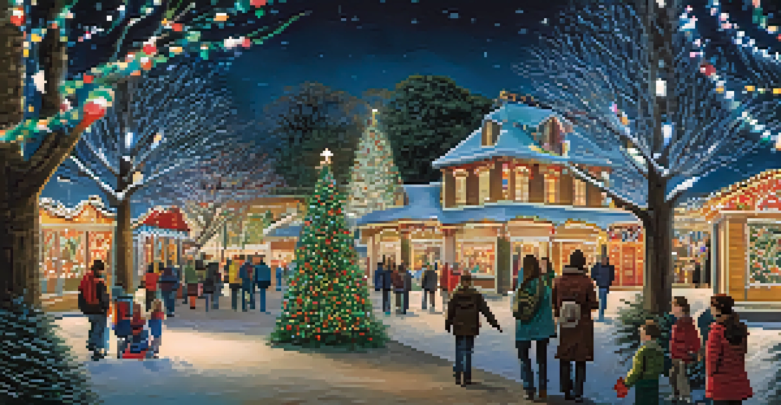 A magical winter wonderland at Luminations in San Antonio Zoo, filled with twinkling lights and families enjoying the festivities.