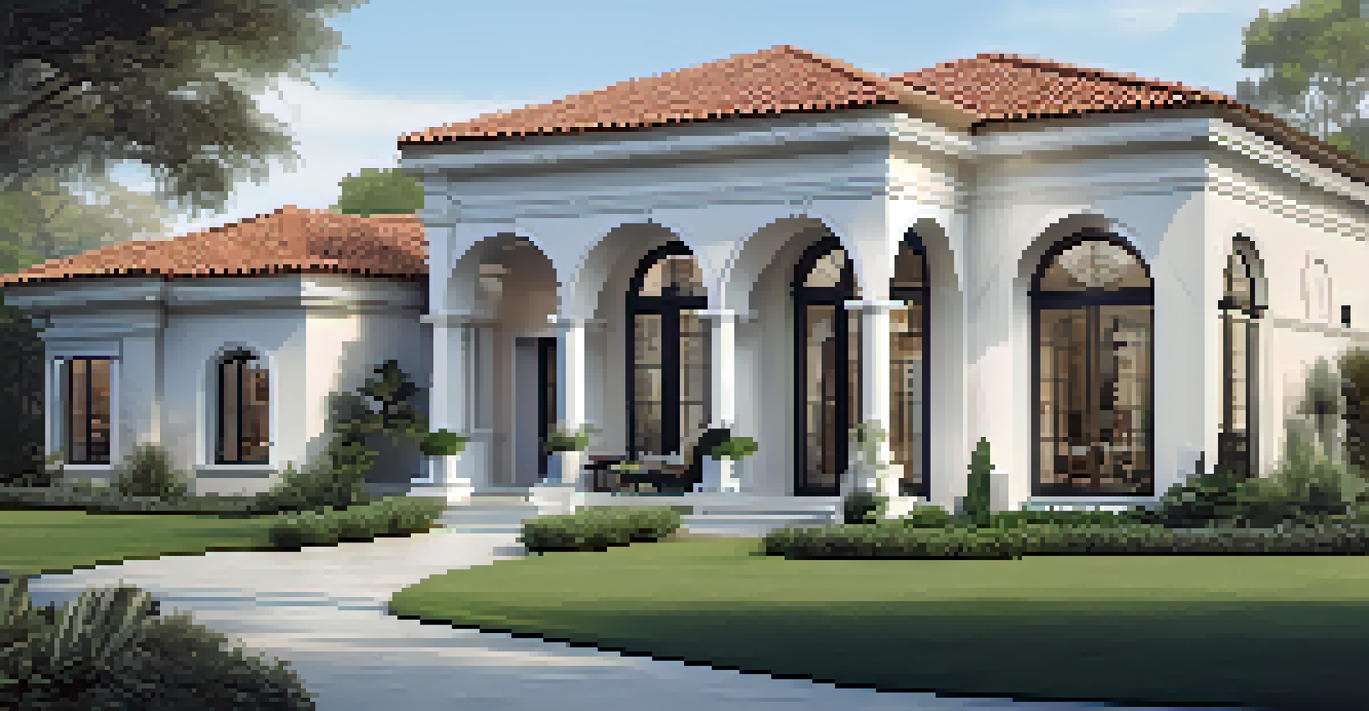 A luxury home combining classic Mediterranean architecture with modern design features, showcasing elegant details and smart technology.