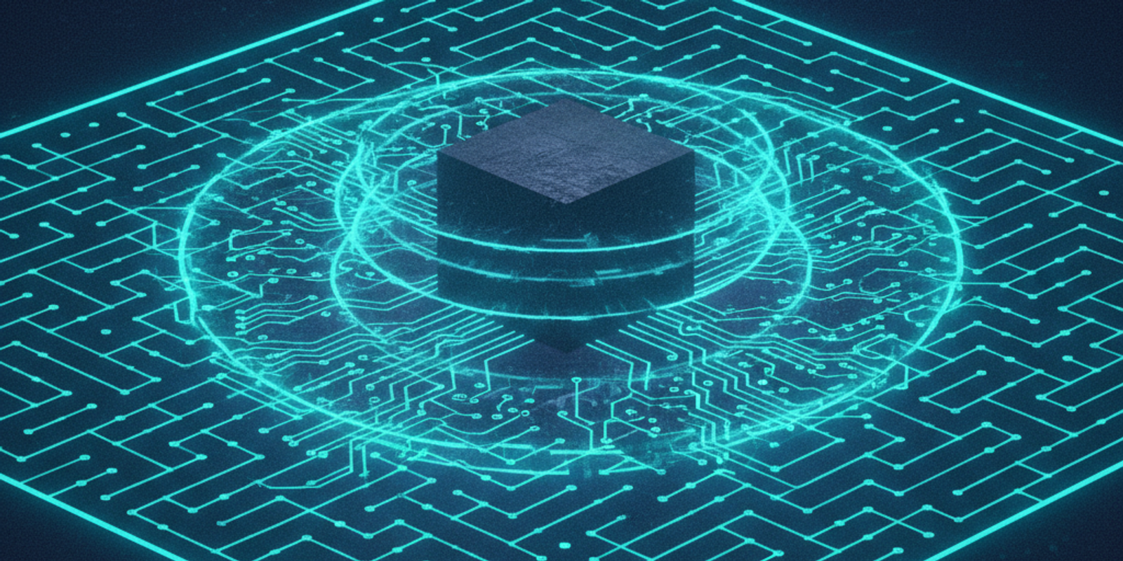 An illustration of a digital maze representing complex phishing infrastructure, with layers of shields obscuring the cen