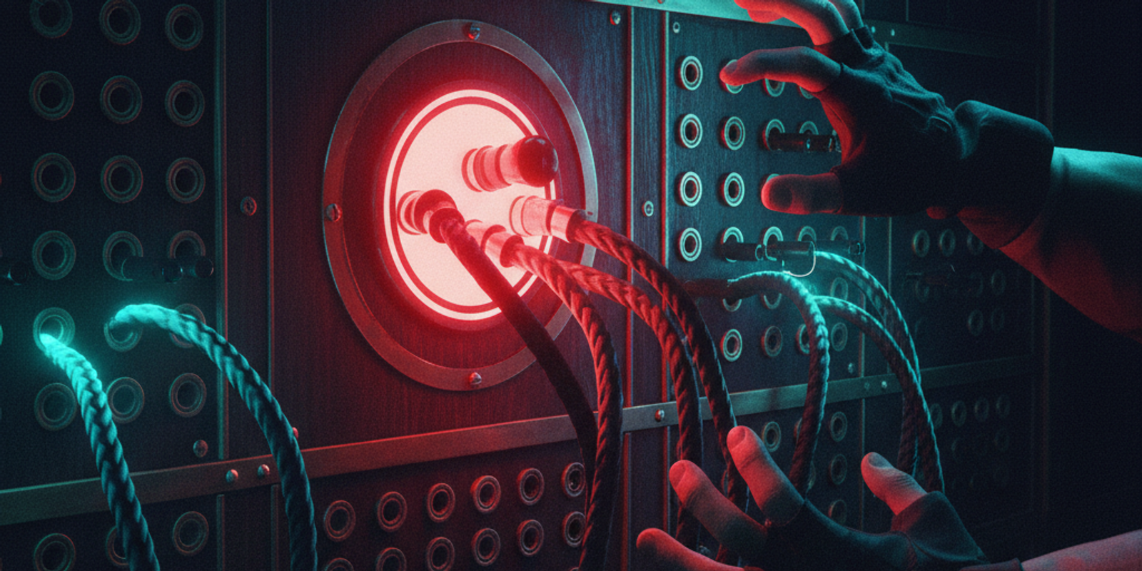 Illustration of a switchboard with glowing red cables for Spamhaus, Barracuda, and SURBL, symbolizing an admin triaging