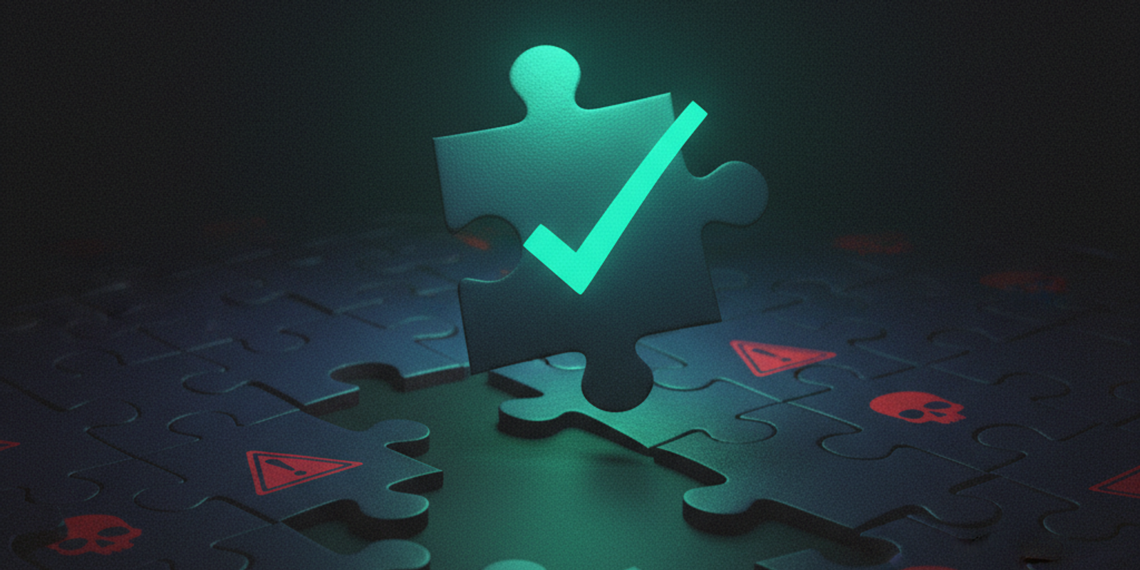 Illustration of a puzzle piece with a green checkmark, representing a single 'pass' signal, failing to complete a larger