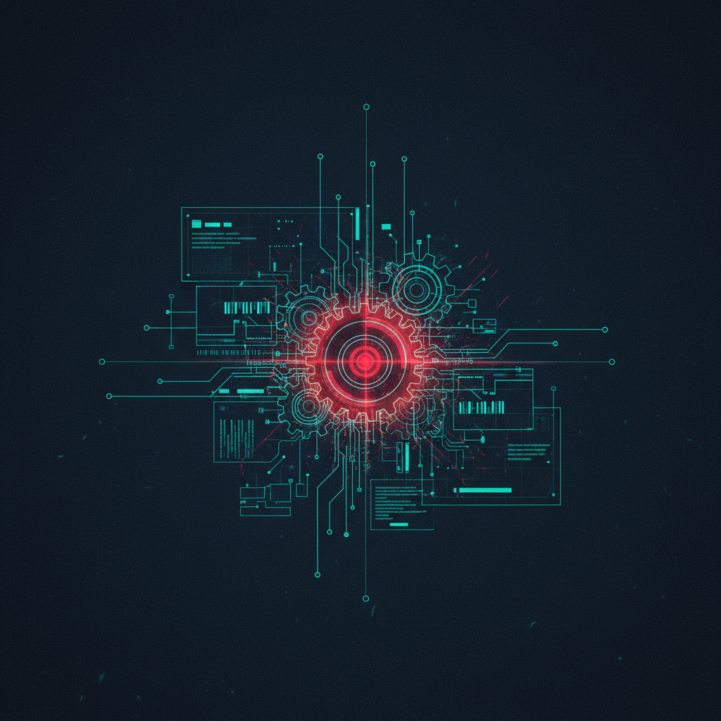 An illustration of a technical blueprint for a certificate, with a key component glowing red to indicate a critical erro