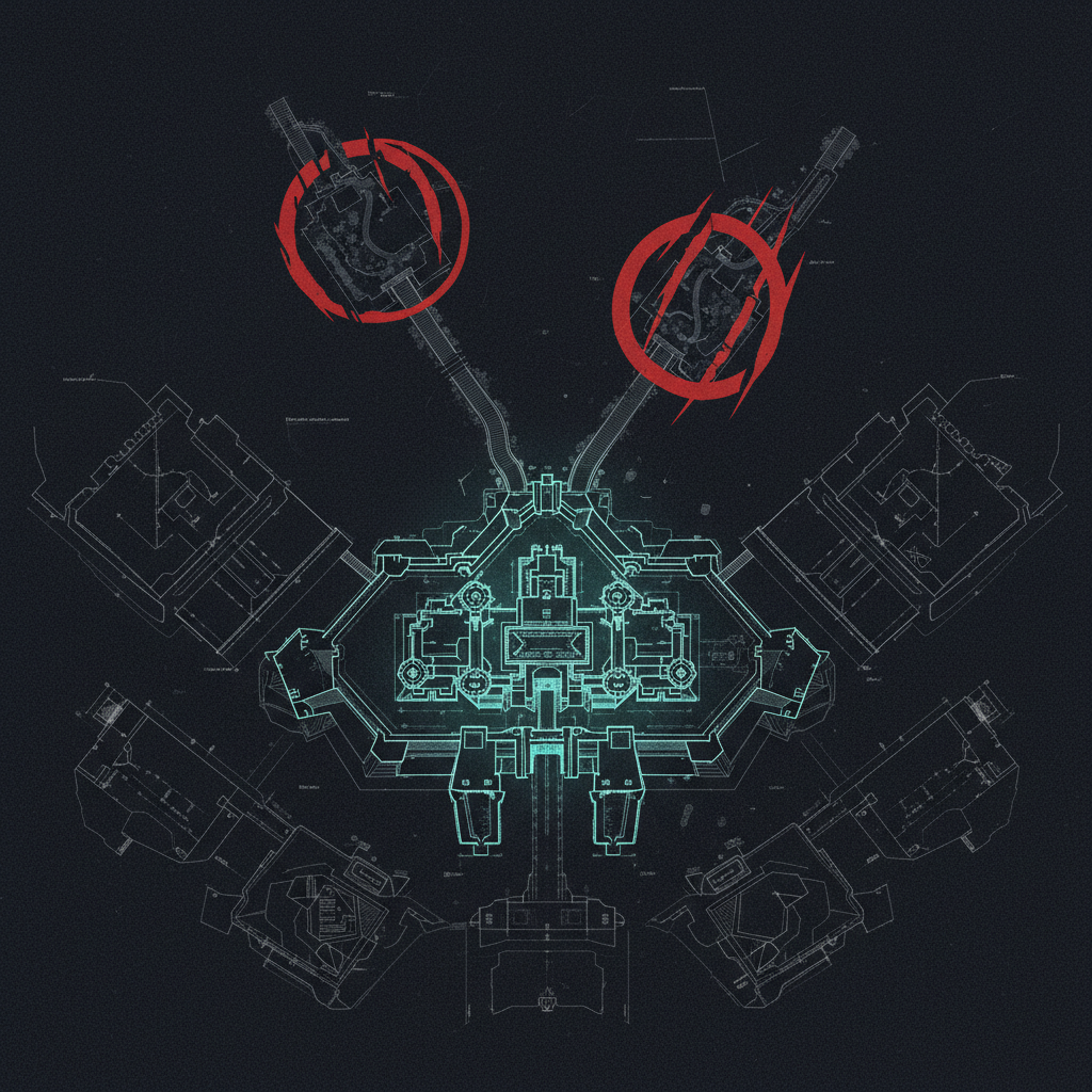 An illustration of fortress blueprints shows a heavily guarded main entrance and two secret side paths, symbolizing emai