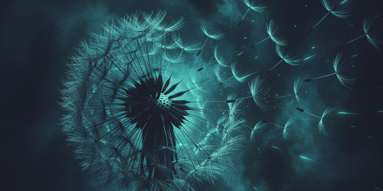 An illustration of a dandelion seed head with some seeds flying off, symbolizing a phishing domain's aging and attack ph