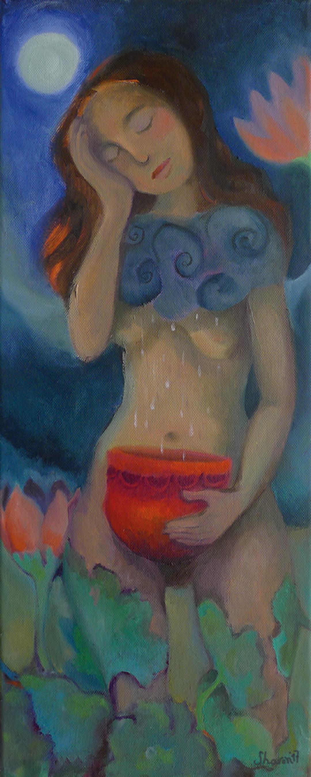 Holding the cauldron