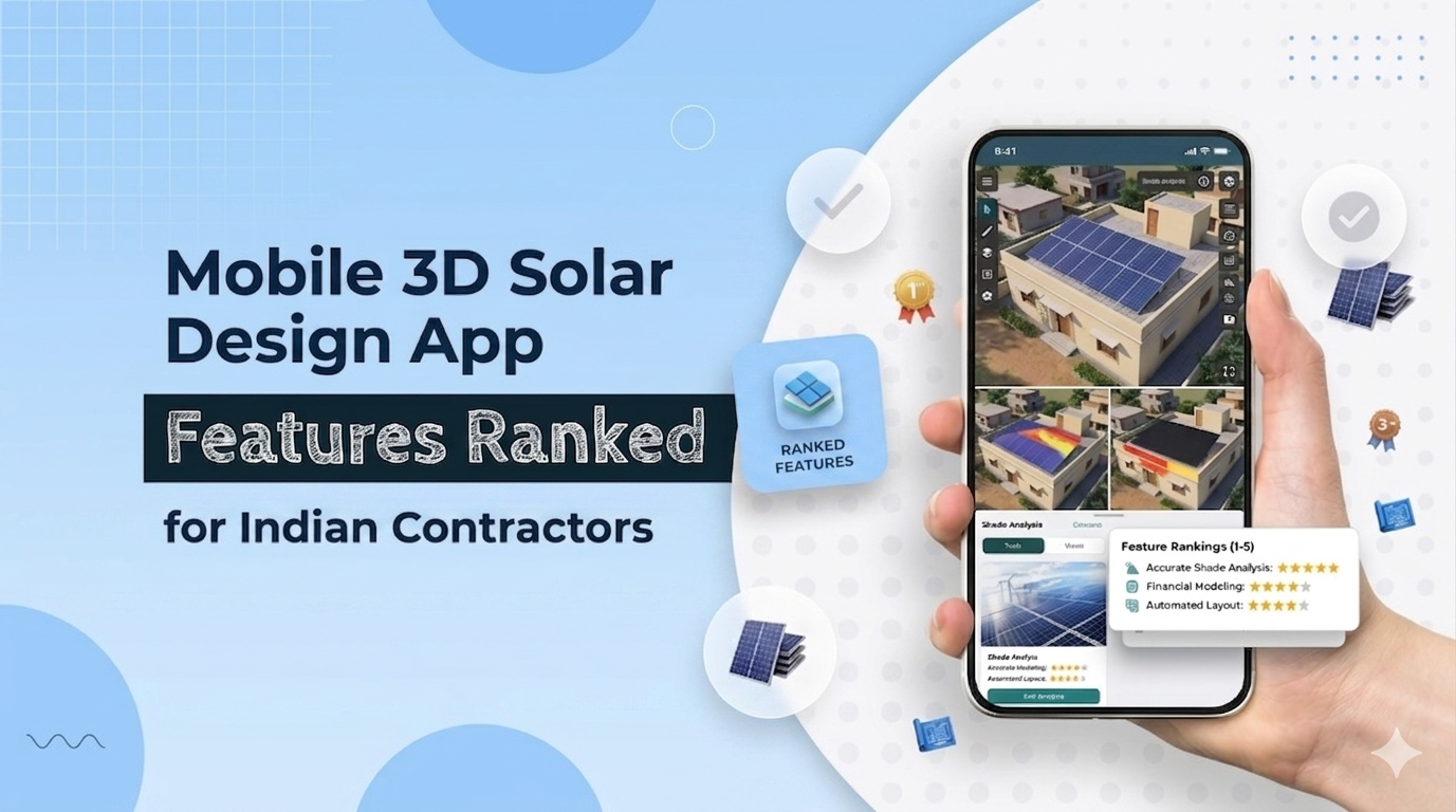 Mobile 3D Solar Design App Features Ranked for Indian Contractors