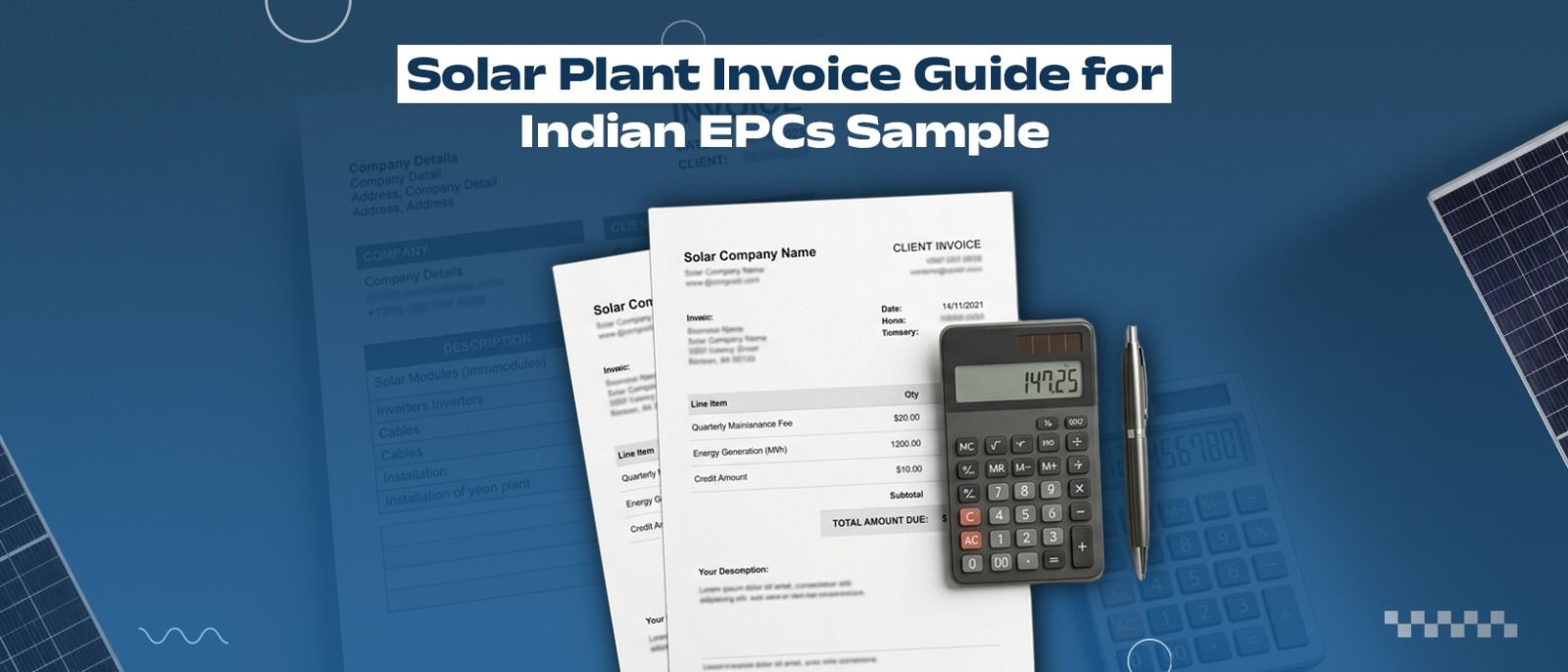 Solar Plant Invoice Guide for Indian EPCs: Sample