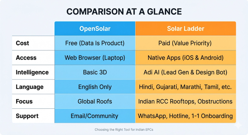 Comparison at a Glance: PVSyst vs Solar Ladder