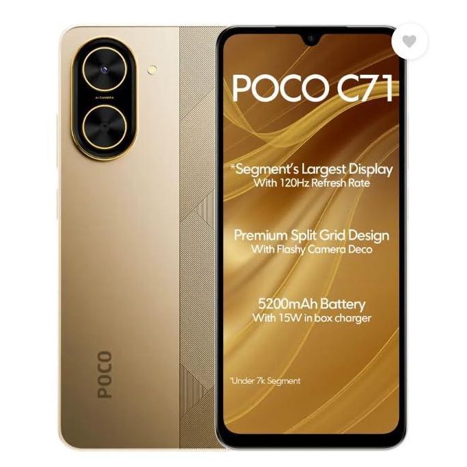 POCO C71 (4GB/128GB) – 120Hz Display, 5200mAh Battery Smartphone
