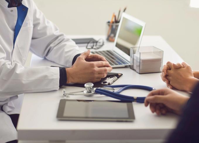 doctor and patient's hands