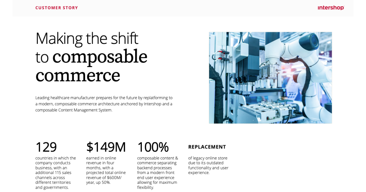 Case Study | Healthcare manufacturer makes the shift to composable commerce