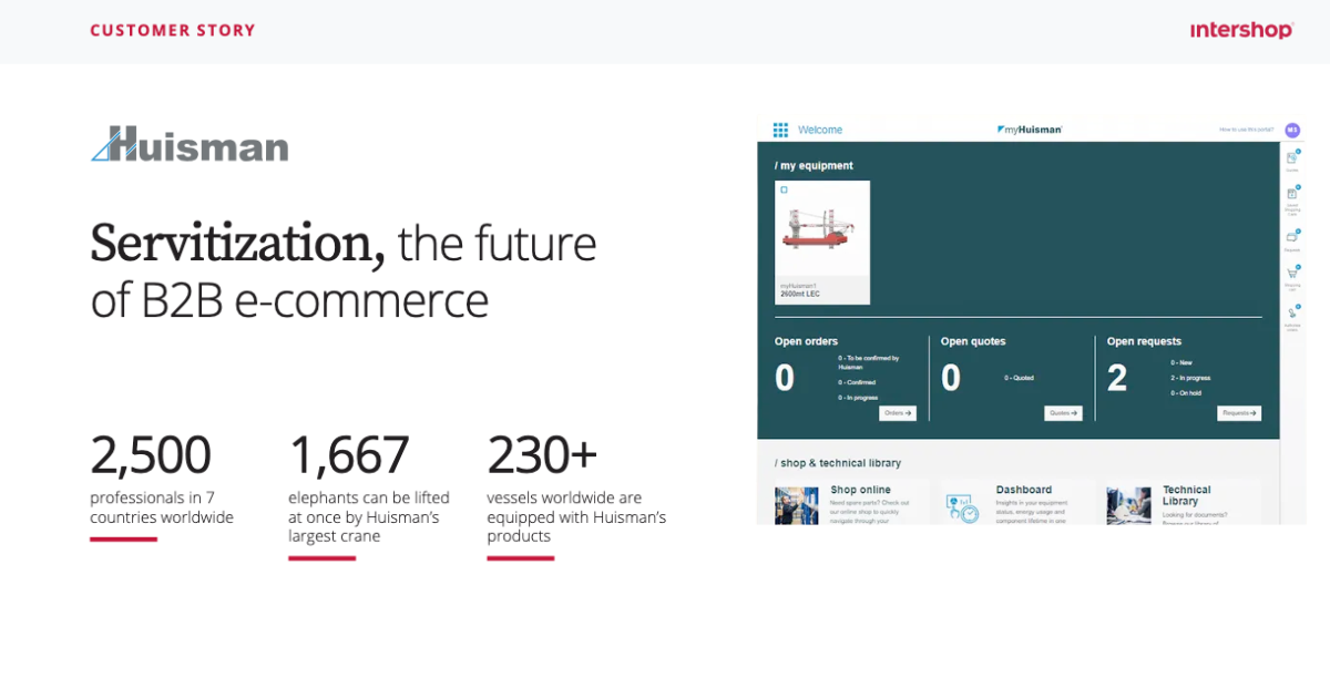 Case Study | Crane manufacturer Huisman launches pioneering digital commerce platform for the maritime industry designed with a parts store, and more