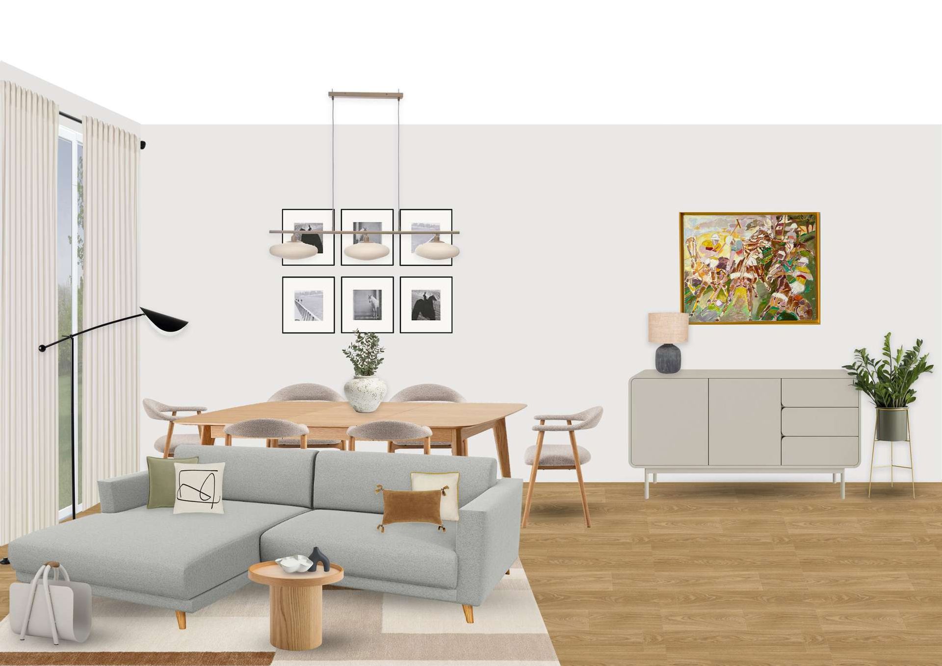 Farbenfrohe Kunstwerke im Wohnzimmer