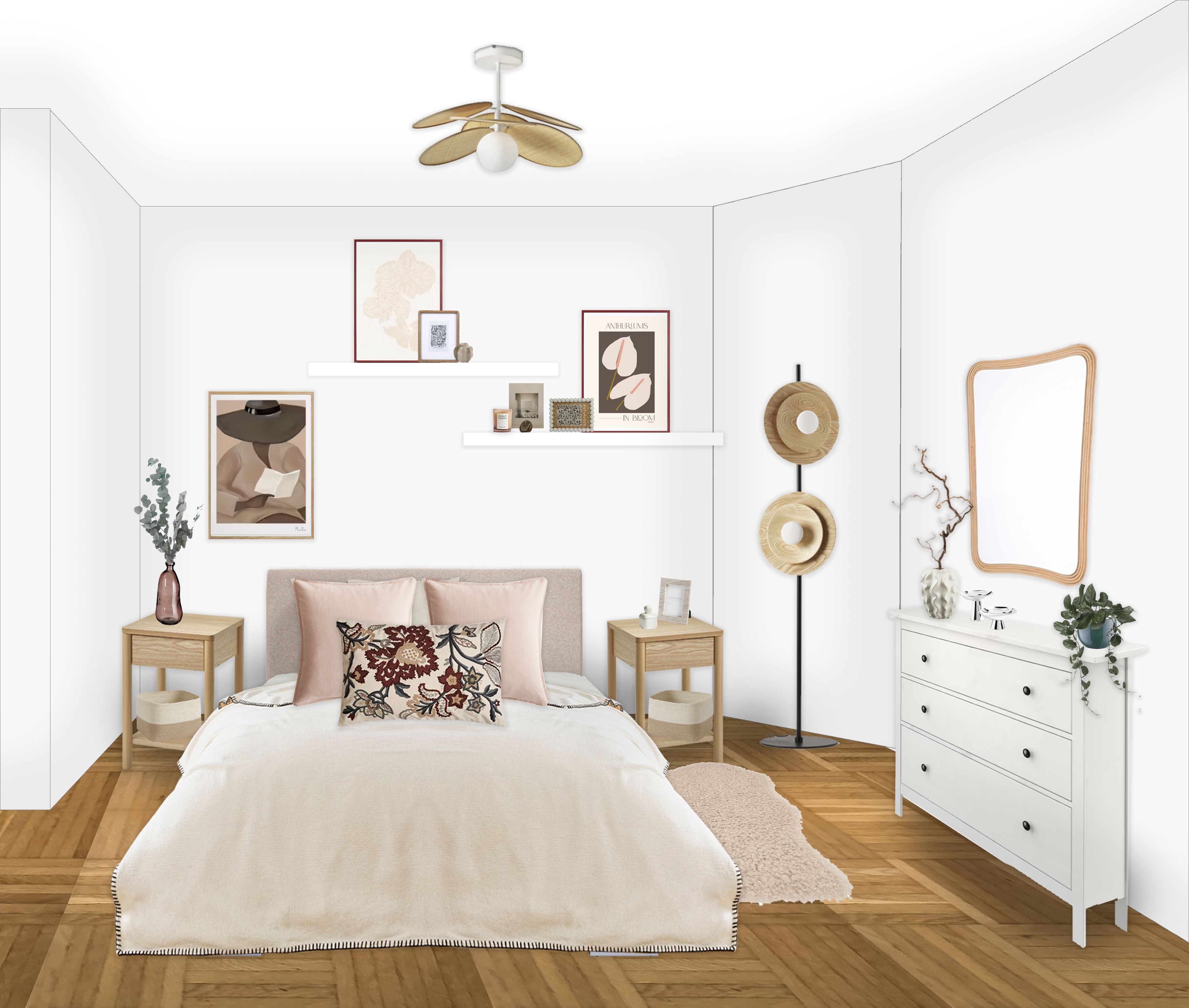 Living area with a vintage IKEA rug