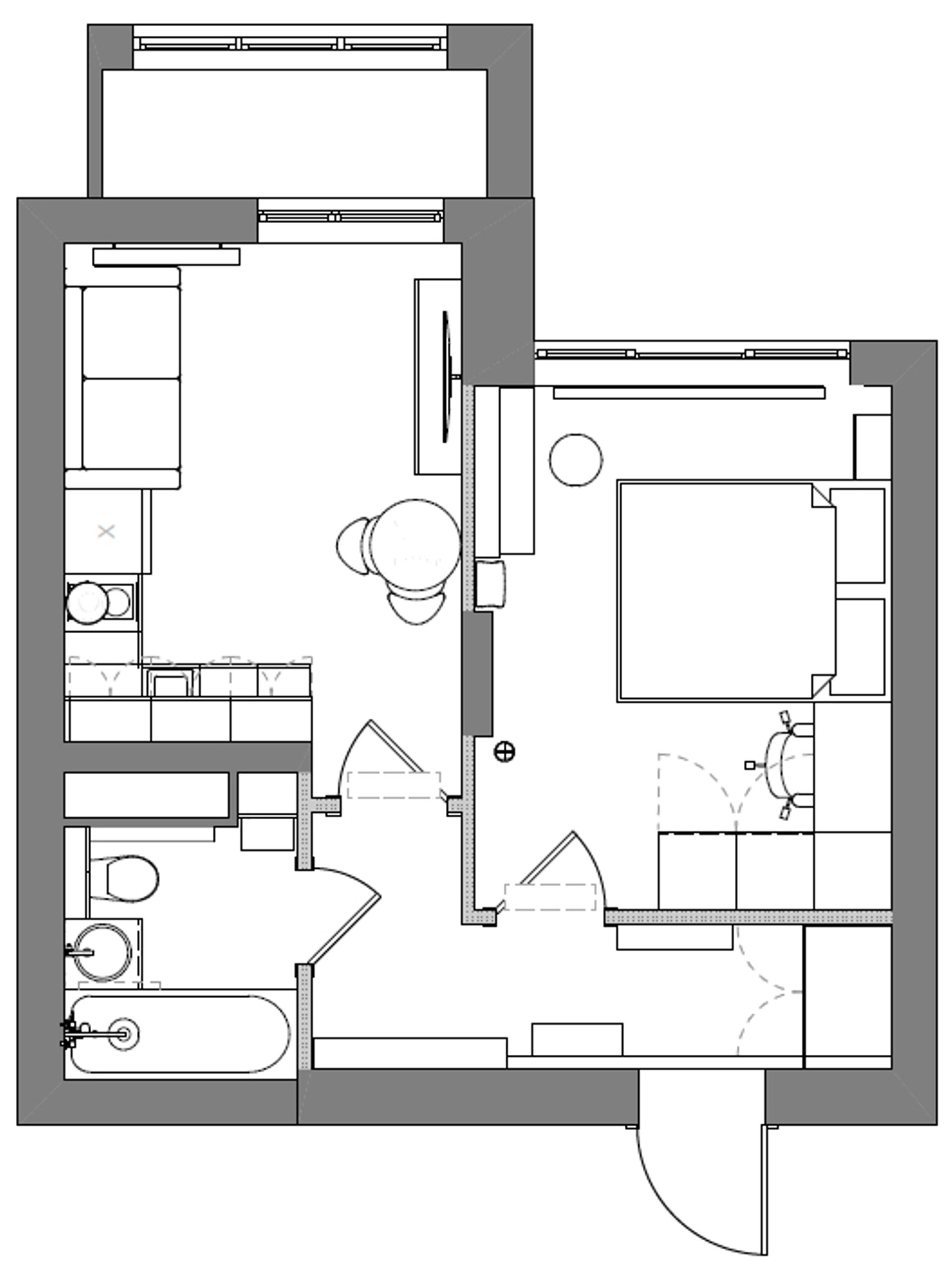 Furniture layout plan for the room