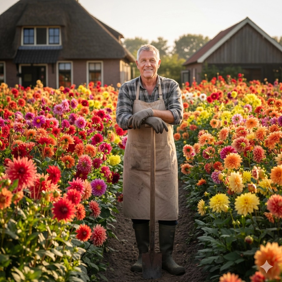‘Dahlia’s zijn theaterbloemen’: interview met tuinman en kweker Gijs Overbeek
