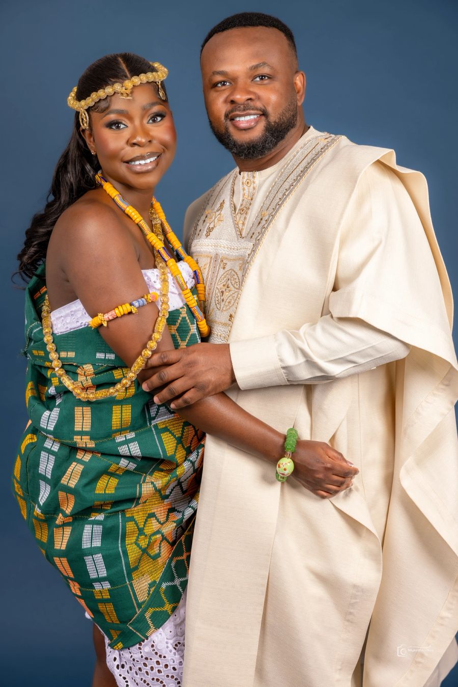 Ghanaian couple in traditional attire