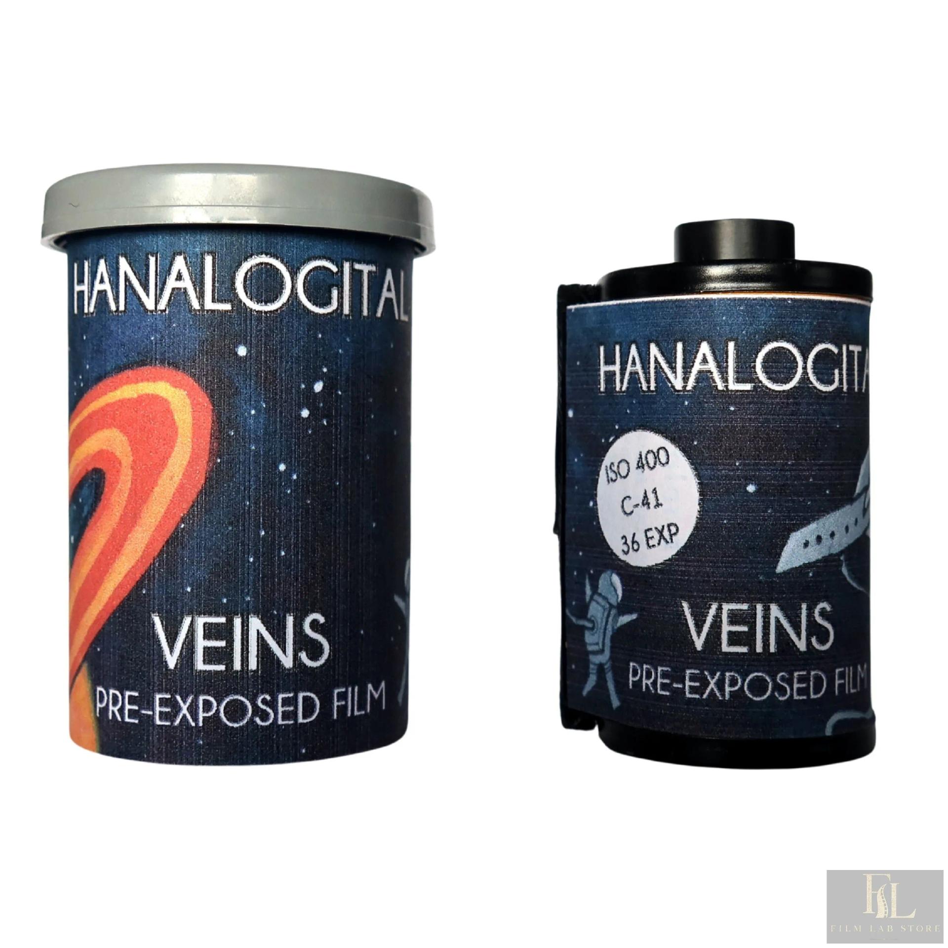 Hanalogital VEINS — цветная фотоплёнка 135, 36 кадров, ISO 400, красноватые полосы