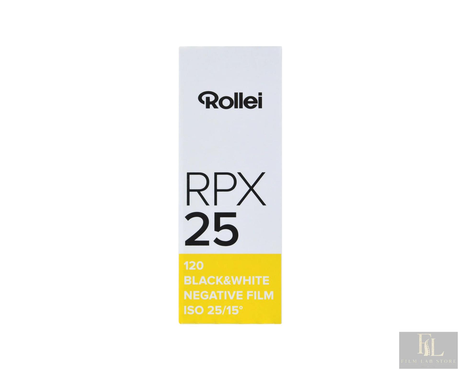 Rollei RPX 25 — 120 black and white film, ISO 25