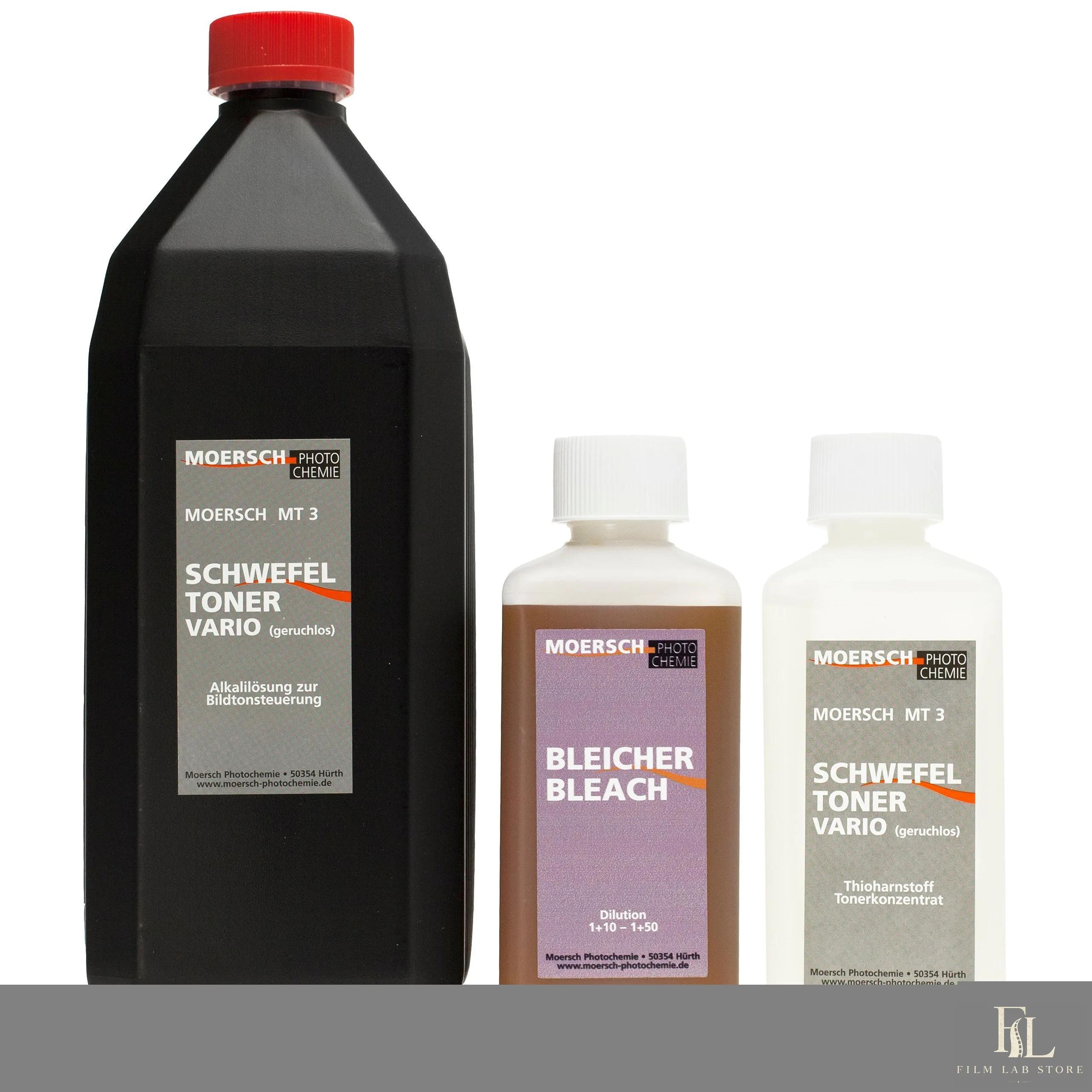MOERSCH MT3 Vario Sulfide Toner Kit 2 (Bleach 250ml + Toner 250ml + 1000ml Activator)