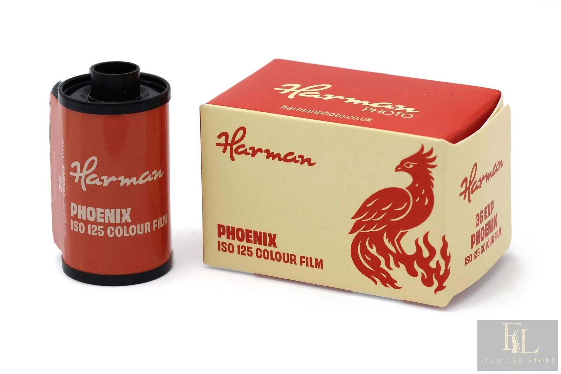 Harman Phoenix 125 — 135 colour film, 36 exp, ISO 125, best before 07/2028
