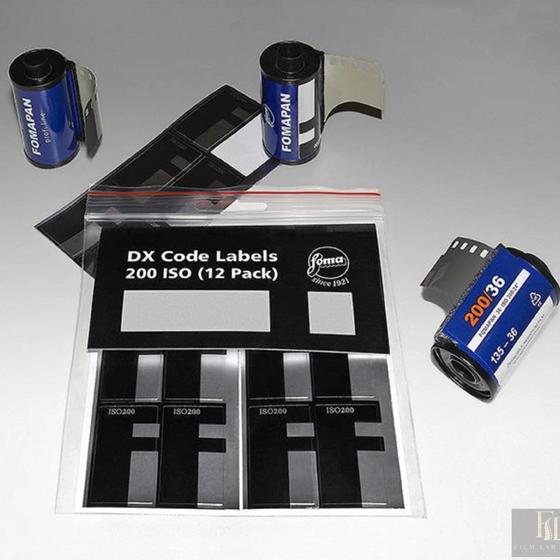 FOMA SELF-ADHESIVE DX CODES, ISO 200 for films in type 135 cassettes (12pack)