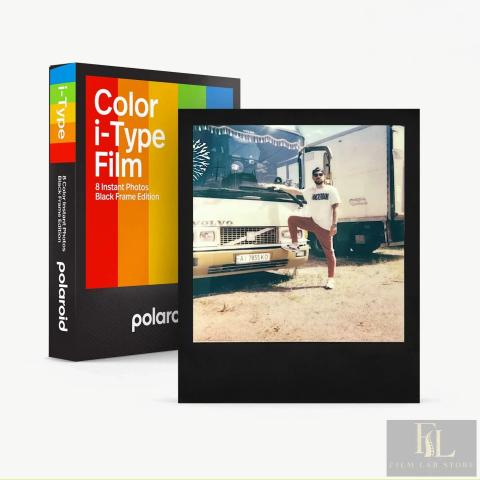 Polaroid Color i-Type Black Frame — colour pack of 8 photos for Polaroid i-Type cameras
