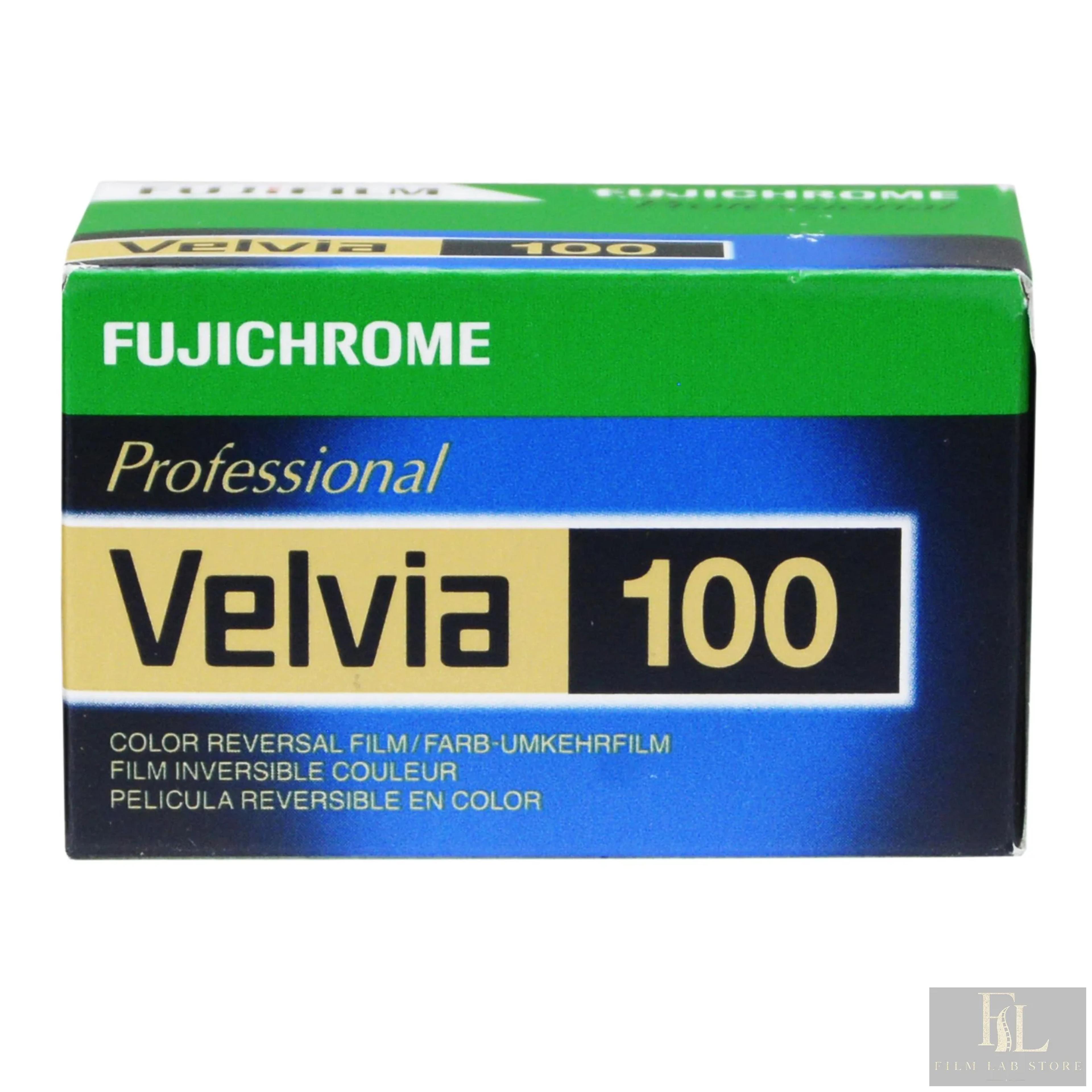 Fujifilm Velvia 100 — 135 colour slide film, ISO 100, E-6