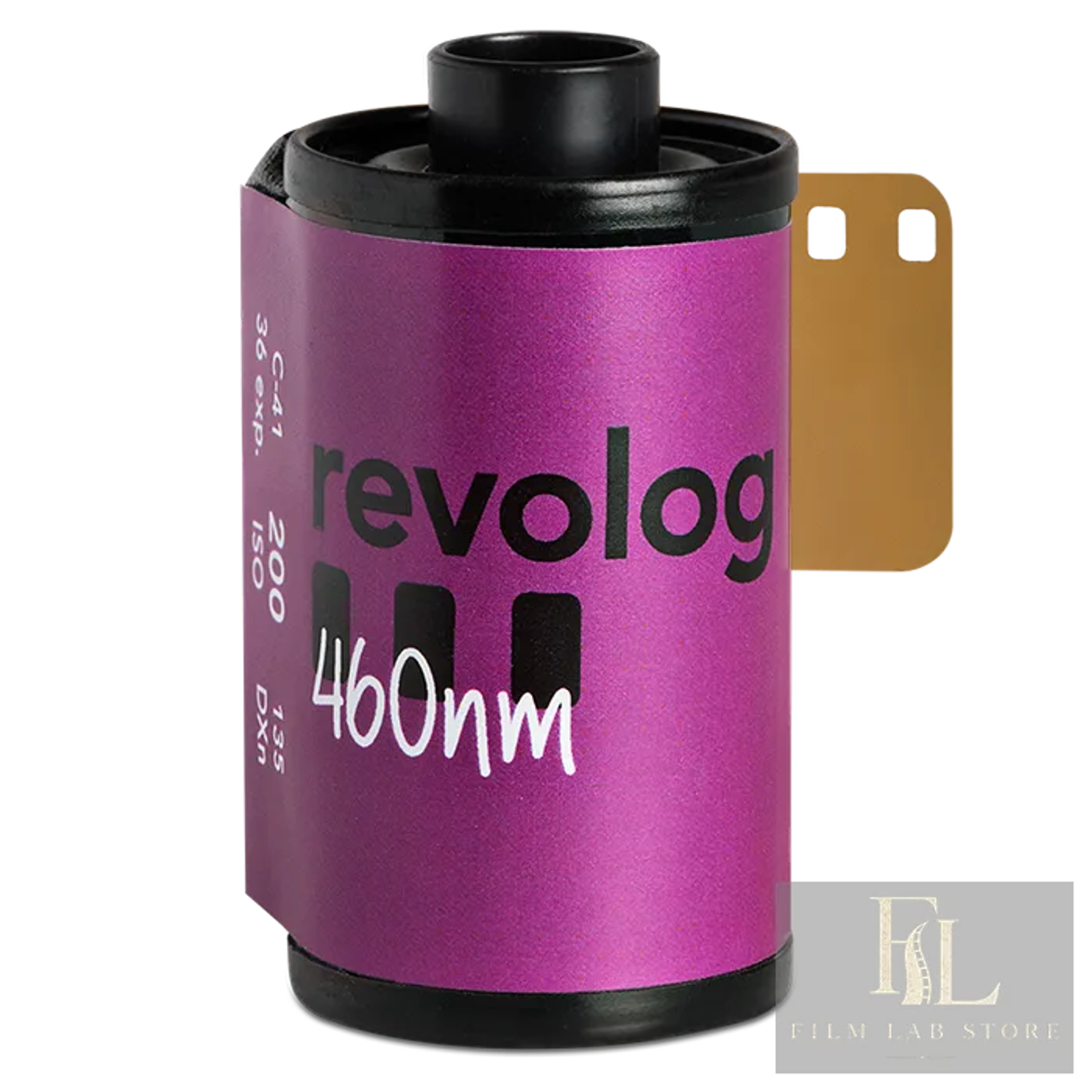 Revolog 460 nm 200 — цветная фотоплёнка 135 с фиолетово-жёлтым тоном, 36 кадров, ISO 200
