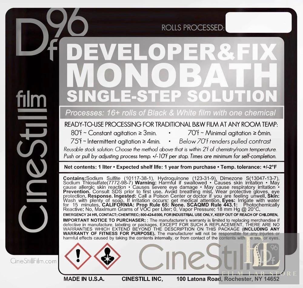 CINESTILL Df96 “Developer&Fix” B&W Monobath - Powder Concentrate