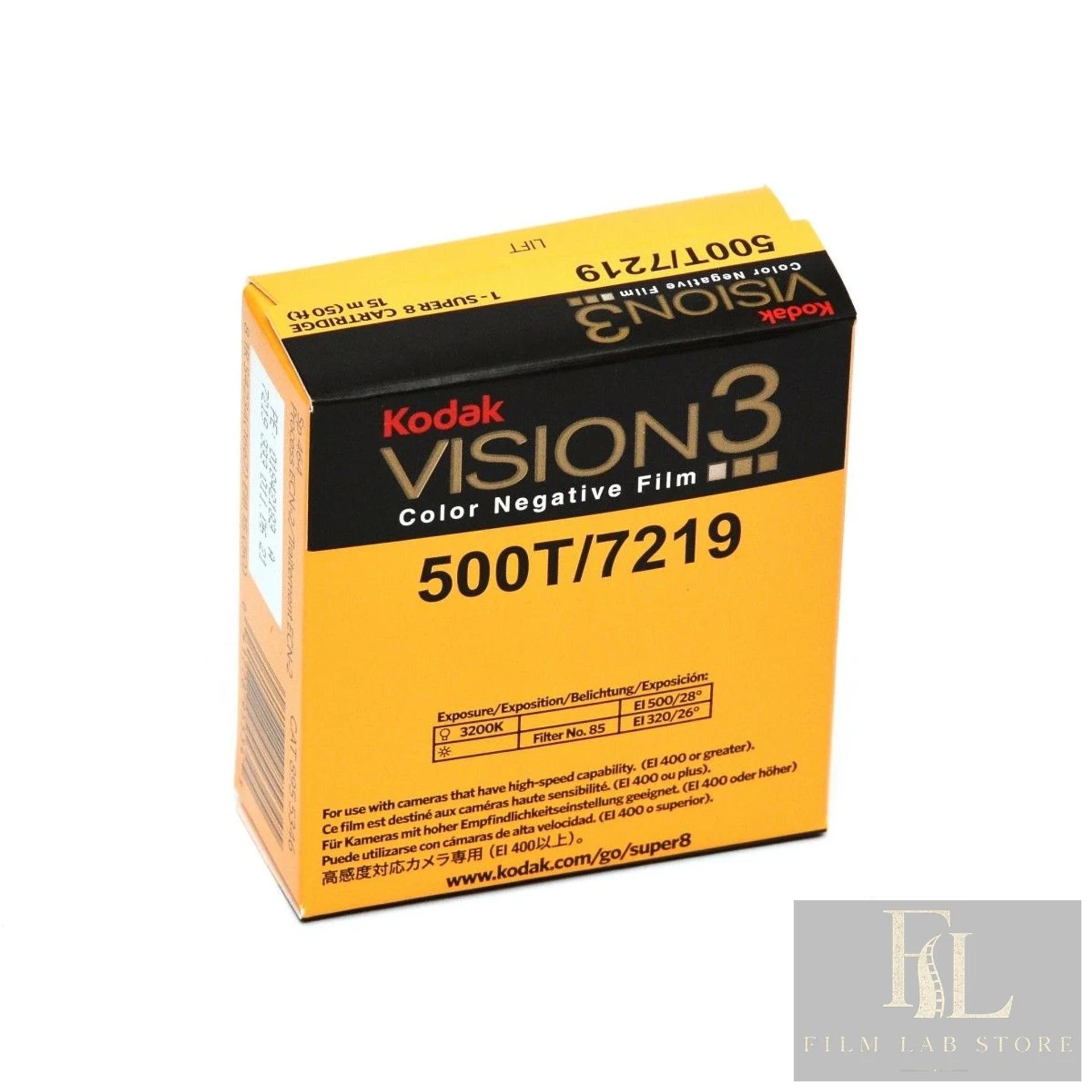 Kodak VISION3 500T 7219 — кінокасета Super 8, 15 м, ECN-2, лампове світло