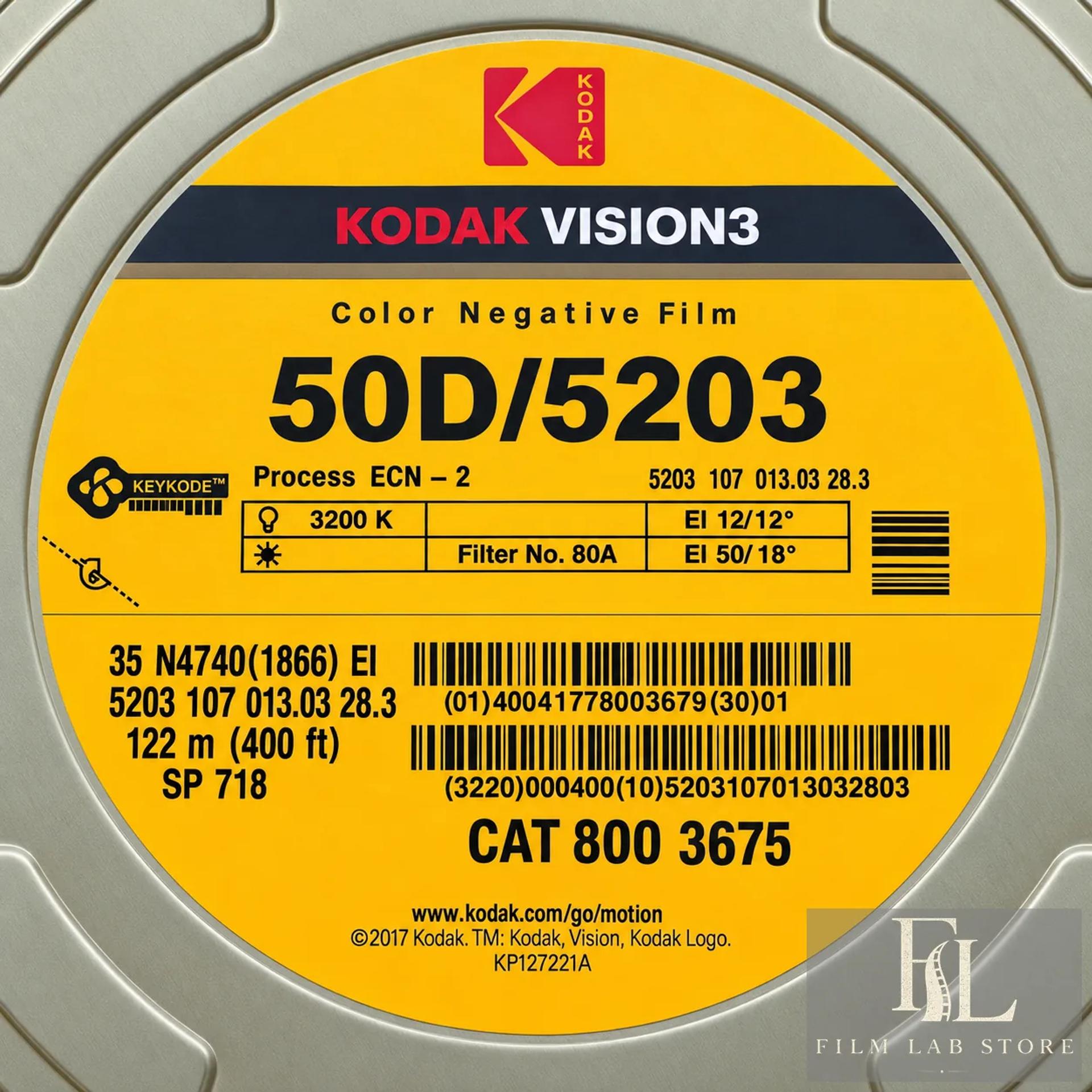 Kodak VISION3 50D 5203 — киноплёнка 135/36, ECN-2 (Rem-Jet)