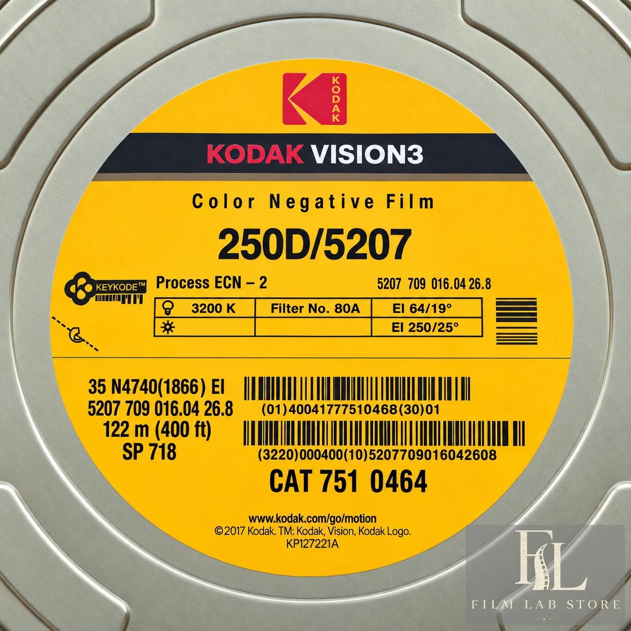 Kodak VISION3 250D 5207 AHU — киноплёнка 135/36, ECN-2, без Rem-Jet