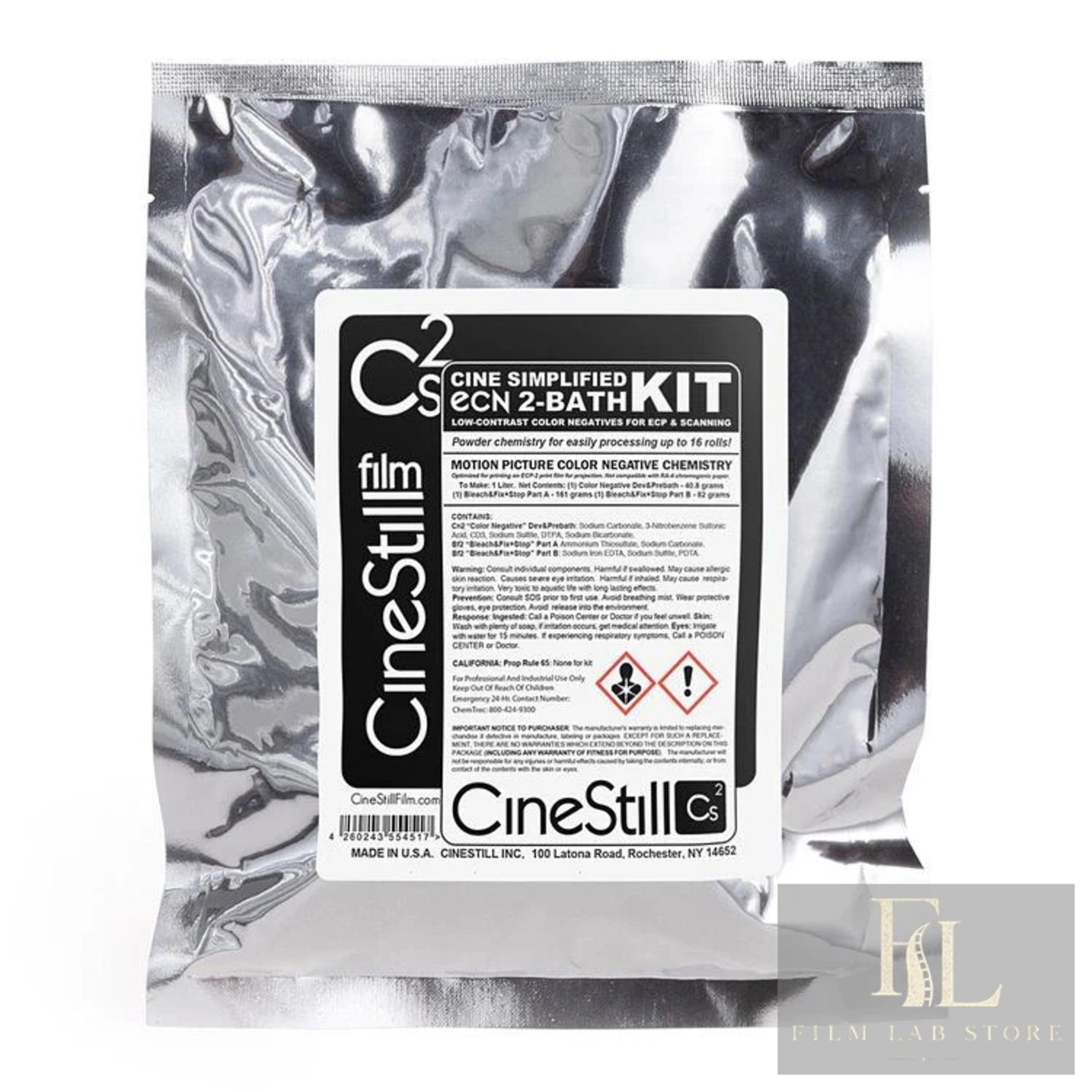 CINESTILL Cs2 ''Cine Simplified'' ECN 2-Bath Powder Kit (16 Rolls) to mix 1000 ml