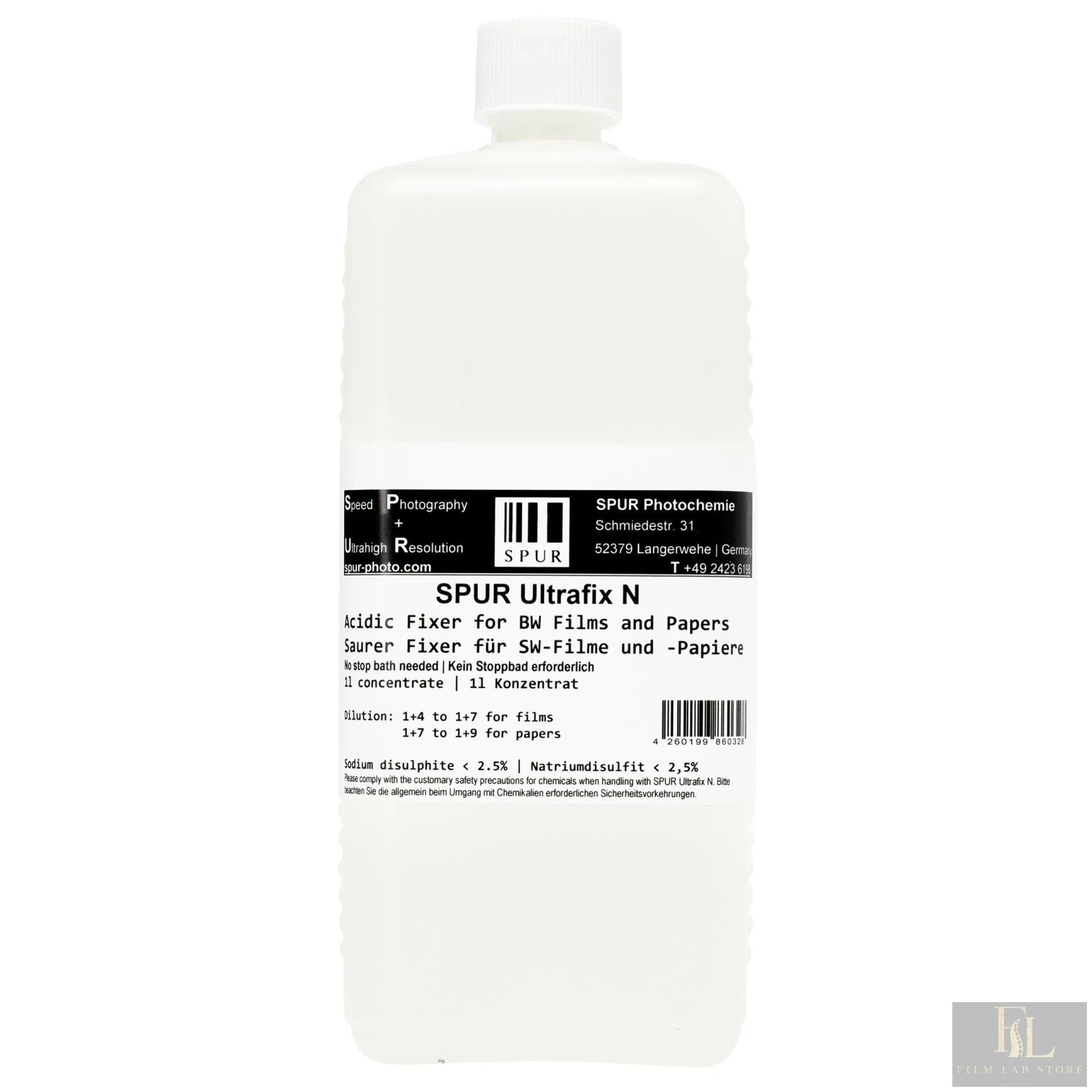 SPUR Ultrafix N — slightly acid fixer, 1 litre concentrate
