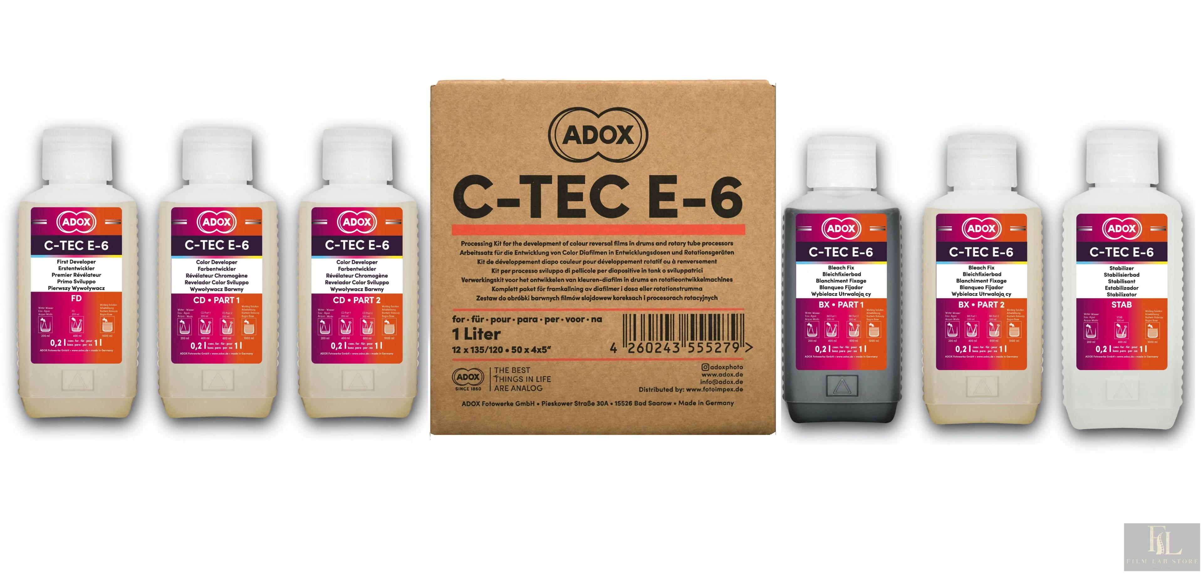 ADOX C-TEC E-6 3-bath kit for 12 films to mix 1000 ml