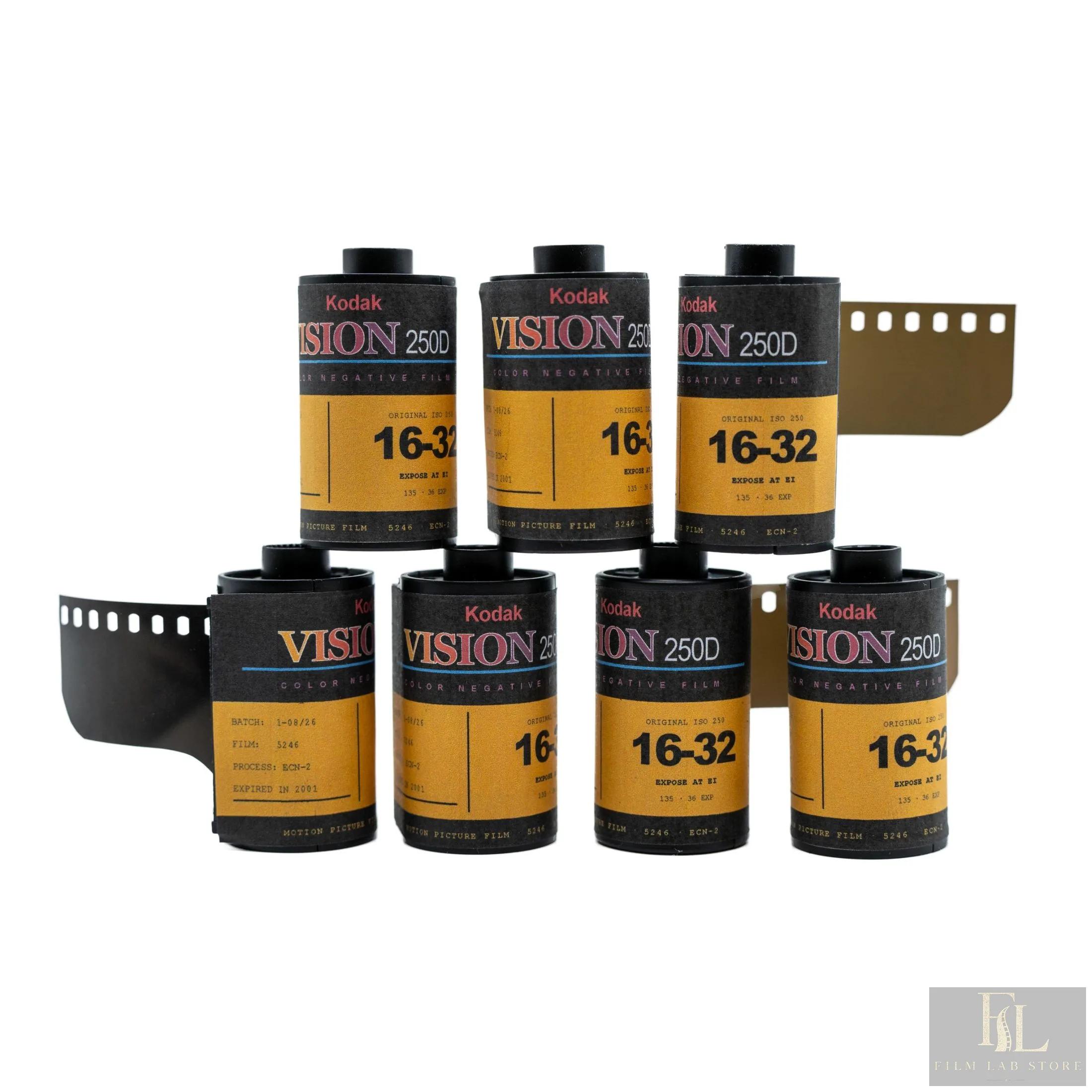FilmLab Classic 16–32: Kodak VISION 250D 5246 — киноплёнка 135/36, просрочена 2001