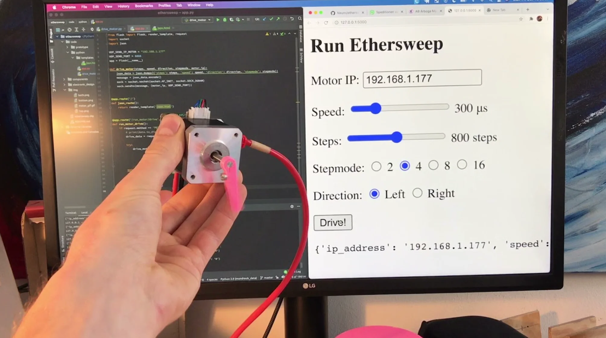 Ethernet stepper motor controller (ongoing project)